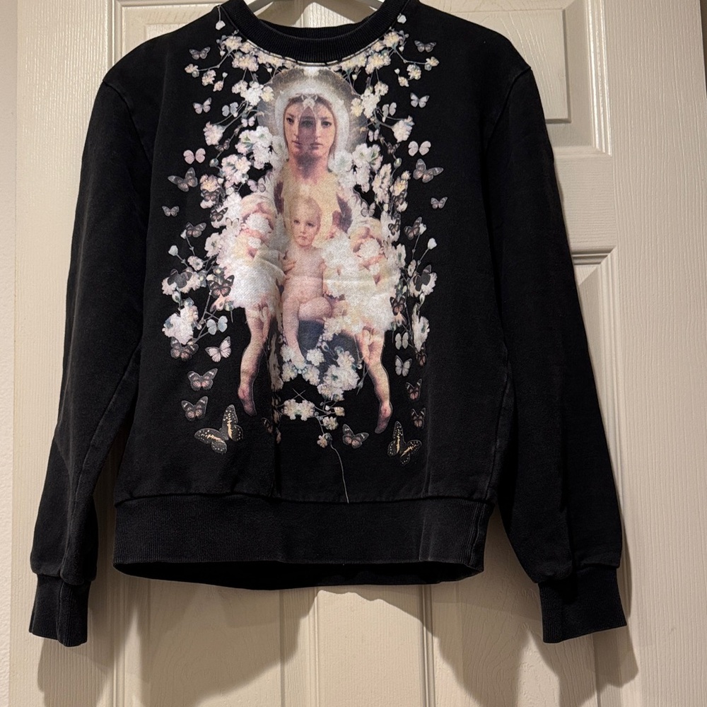 Black Sweatshirt with Artistic Print